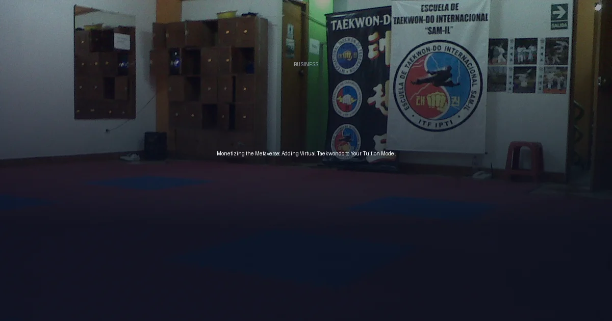 Monetizing the Metaverse: Adding Virtual Taekwondo to Your Tuition Model